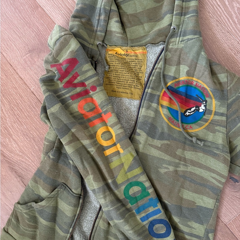 Aviator Nation  Green Camo Hoodie